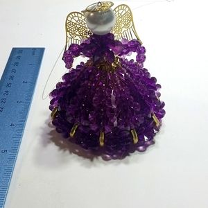 Vintage beaded safety pin angel